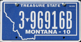 Licence Plate MT Treasure State