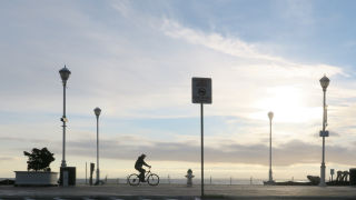 Cyclist on Boardwalk Ocean City
