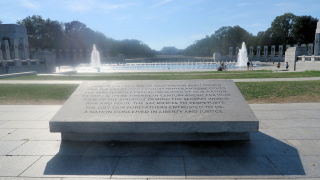 Here in the prescence of Washington WW2 memorial DC 