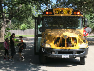 Kids on way to school Houston