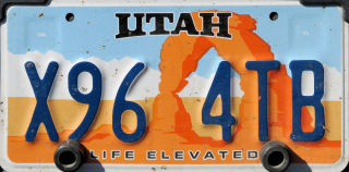 Licence Plate UT Arches
