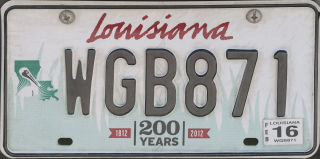 Louisiana Number Plate 