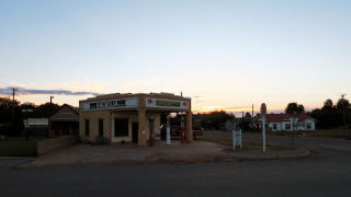 Magnolia Gas Station at dawn Shamrock TX