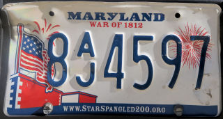 Maryland Number Plate 