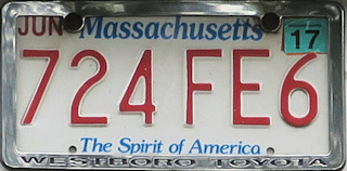 Massachusetts Number Plate 