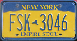 New York Number Plate 