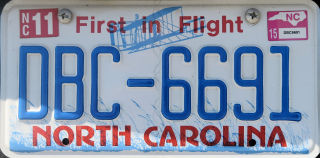 North Carolina Number Plate 