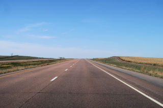 Road across prairies South Dakota