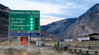 Road from Cody to Yellowstone WY