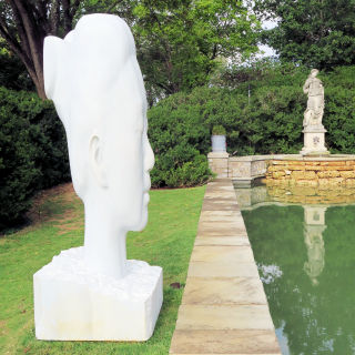 Sculputres by pond Cheekwood Tennessee 