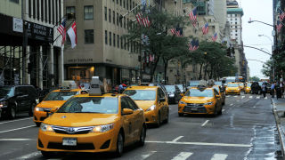 Taxis in Fith Avenue NY 