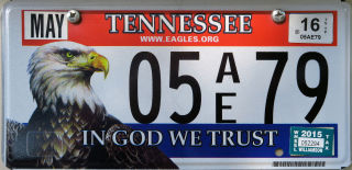 Tennessee Number Plate 
