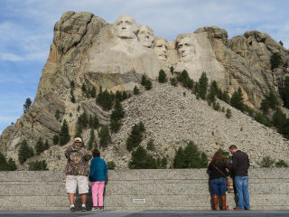 Visitors enjoying Mount Rushmore