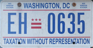 Washington DC Number Plate 