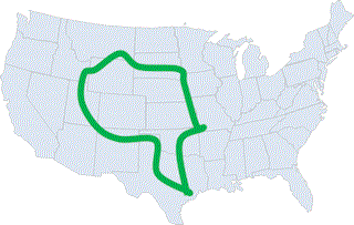 States Covered in Trip from Houston to Montana